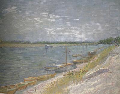 View of a River wtih Rowing Boats (nn04), Vincent Van Gogh